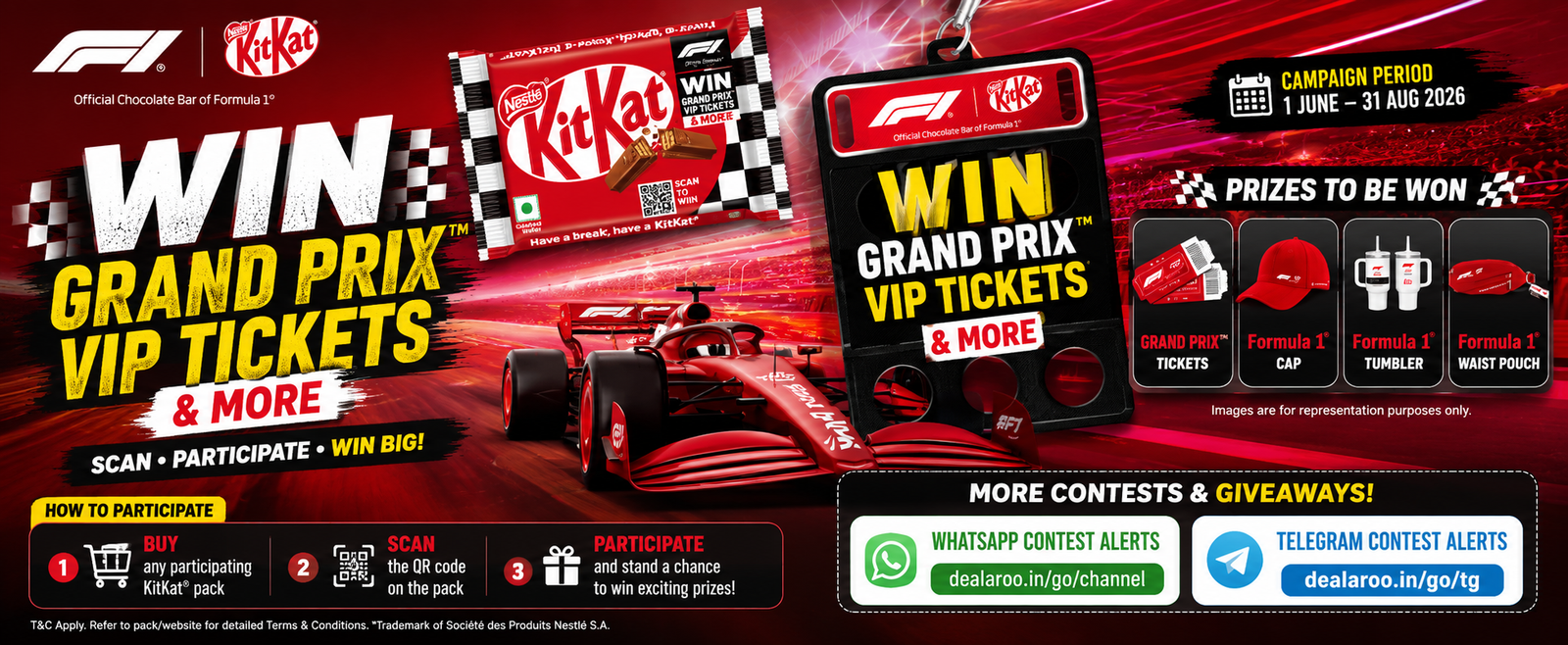 🏎️ KitKat x Formula 1 — Win Grand Prix Tickets & More!