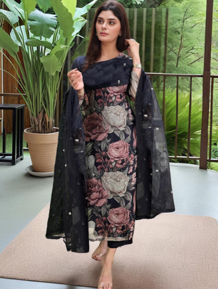 Aaghnya Women Printed Viscose Rayon Kurta Sets