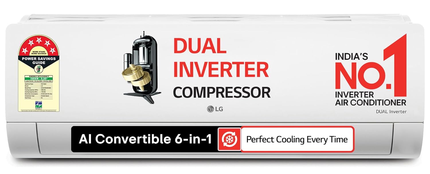 LG 1.5 Ton 5 Star DUAL Inverter Split AC
